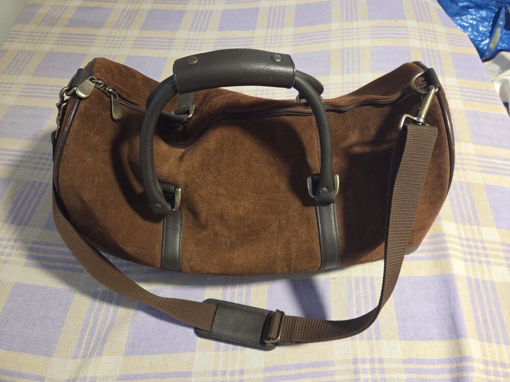 Marlboro Guts Grit Gear Vintage Brown Suede Leather Duffle Bag HEAVY DUTY NWT